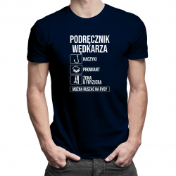 Podręcznik wędkarza - haczyki, prowiant - męska koszulka z nadrukiem