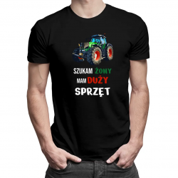 Szukam żony, mam duży sprzęt - męska koszulka z nadrukiem