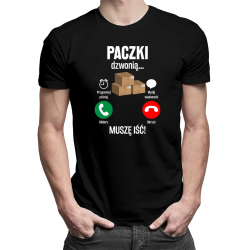Paczki dzwonią, muszę iść - męska koszulka z nadrukiem