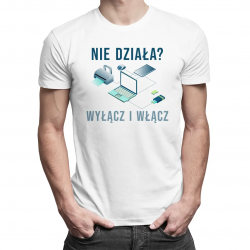 Nie działa wyłącz i włącz - męska koszulka z nadrukiem