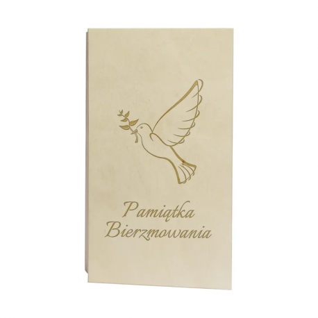 Pamiątka Bierzmowania - pudełko na pieniądze z grawerem