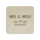Produkt personalizowany - MR & MRS (data) - komplet podkładek pod kubek z grawerem
