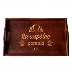 Na wspólne poranki - drewniana taca śniadaniowa z grawerem