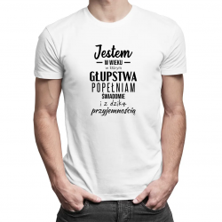 Jestem w wieku - męska koszulka z nadrukiem