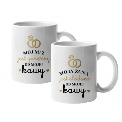 Produkt personalizowany - Komplet dla pary - Wymarzona żona Wyśniony mąż - kubki z nadrukiem